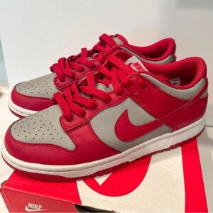 Nike Dunk Low (GS) Retro Varsity Red Grey Athletic Shoes US7Y W8.5 CW1590-002